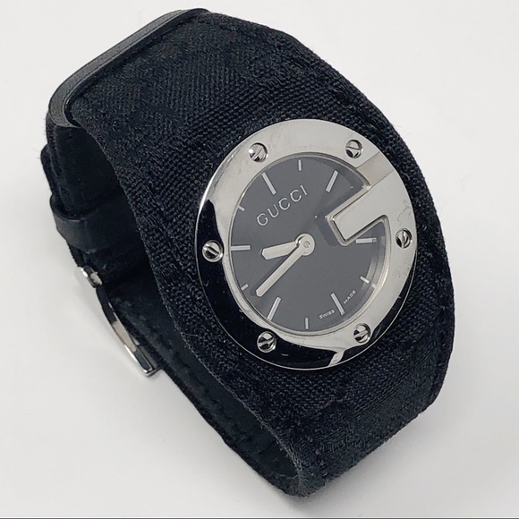 Gucci Ladies G Monogram Logo Fabric Watch - Picture 1 of 12